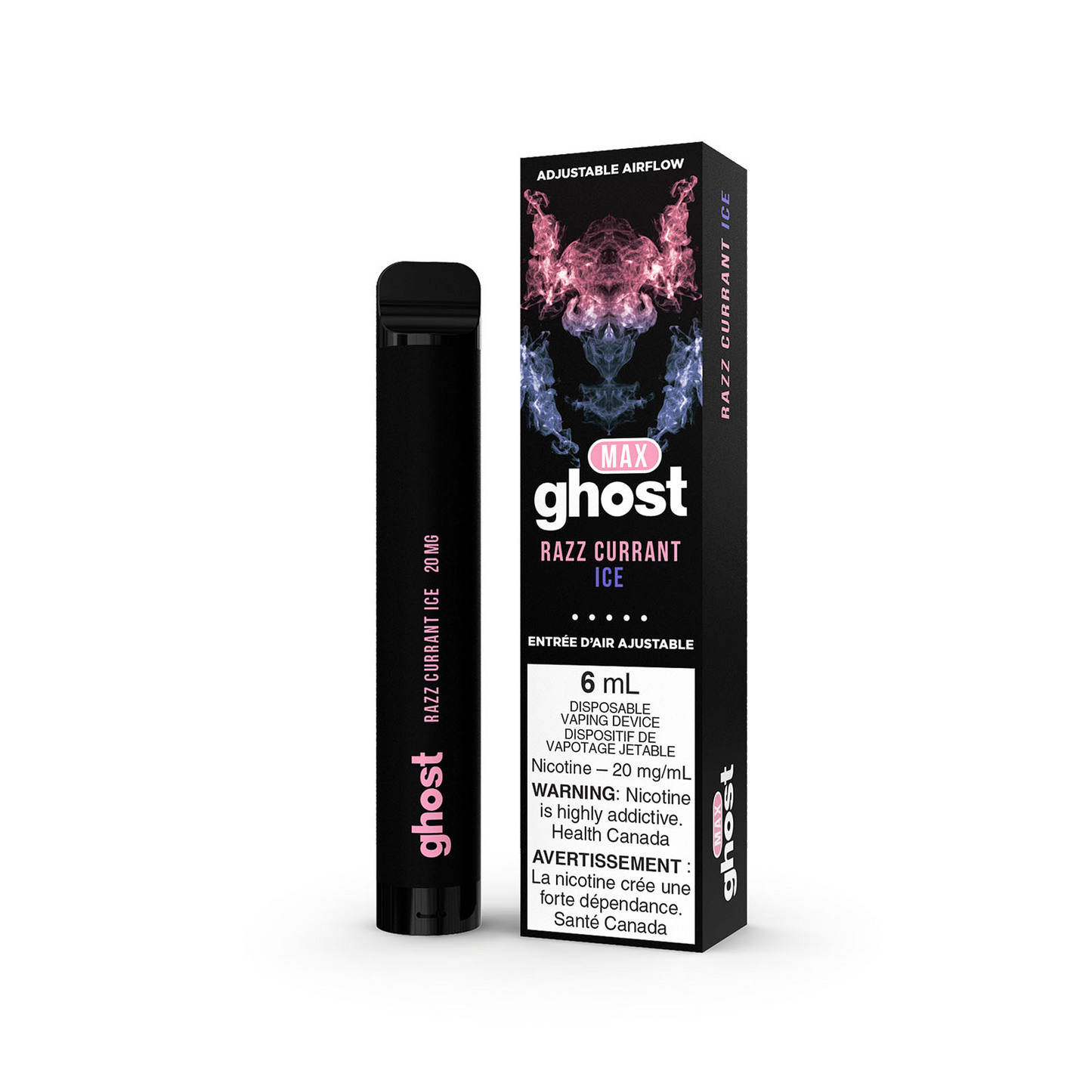 Ghost max Razz Currant Ice 20mg/mL disposable