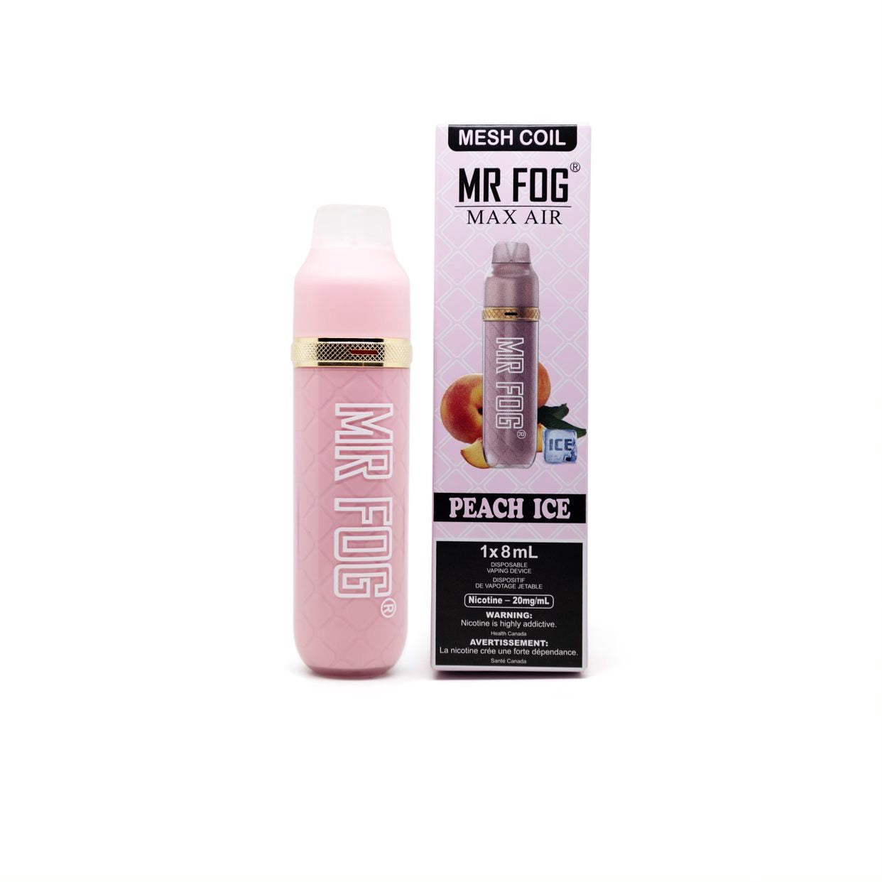 Mr fog max air 2500 peach ice 20mg/mL disposable