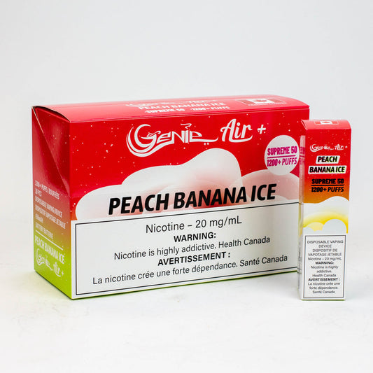 Genie air peach banana ice 1200 puff 20mg/mL disposable