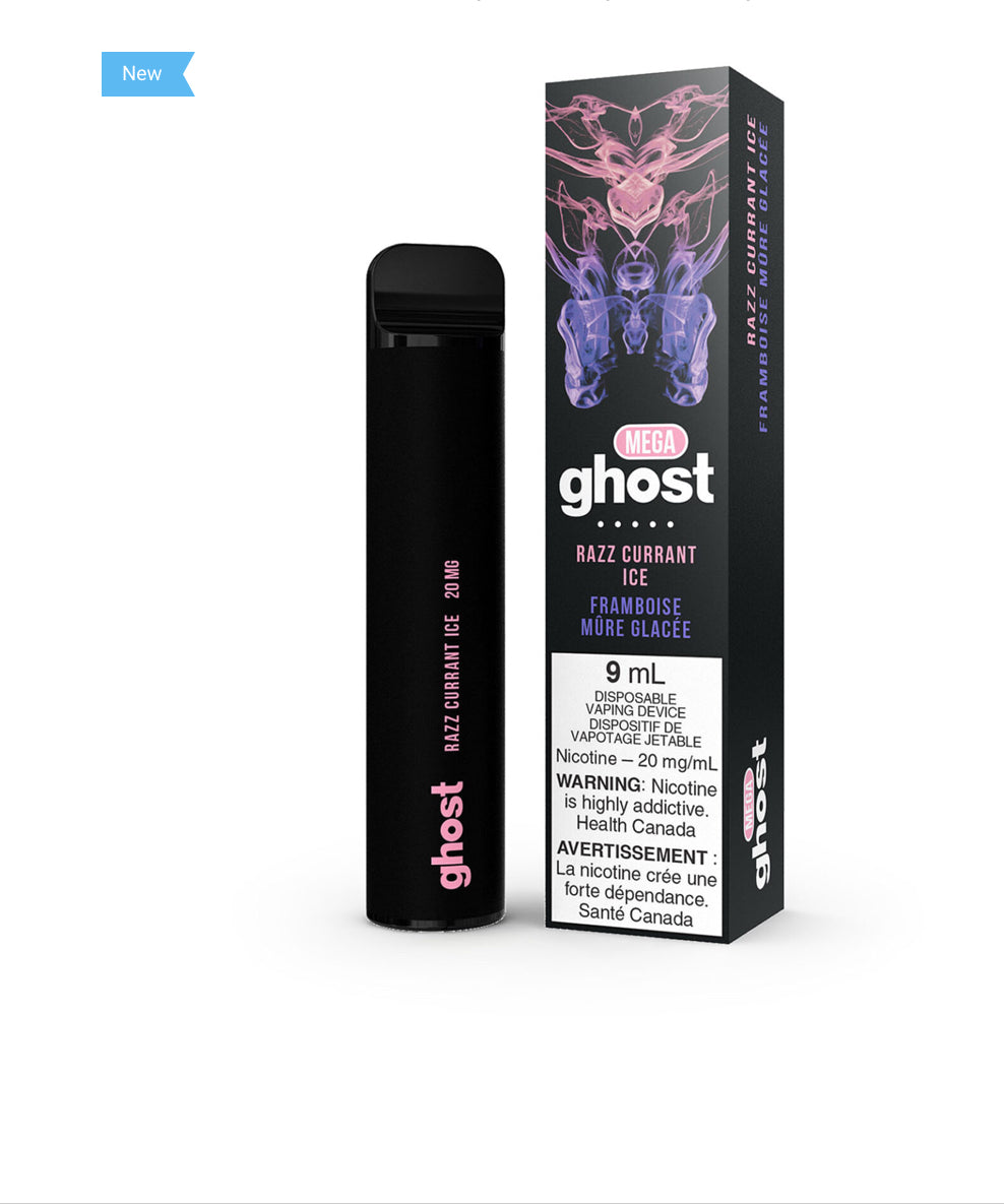 Ghost mega Razz Currant ice 20mg/mL disposable