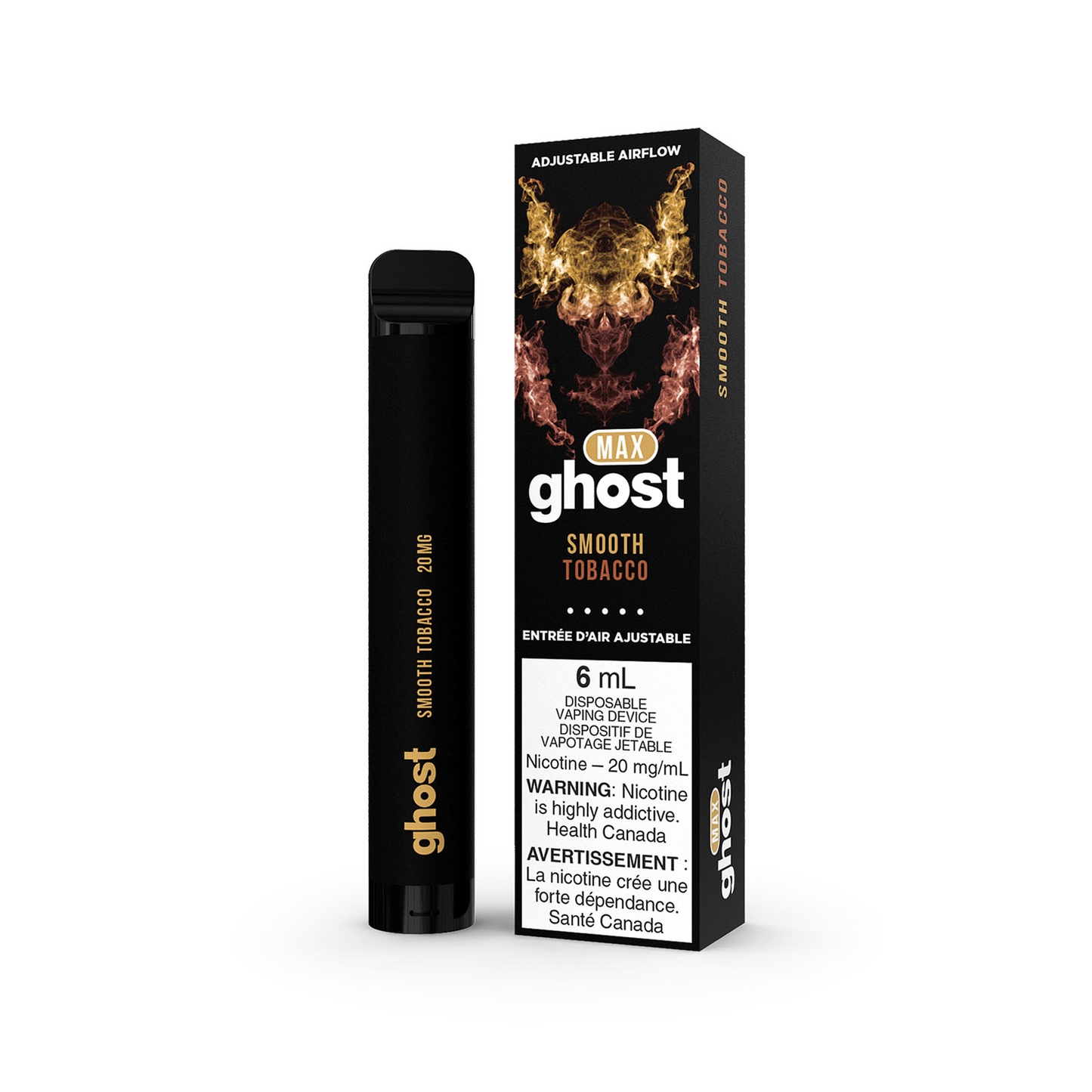 Ghost max Smooth Tobacco 20mg/mL disposable