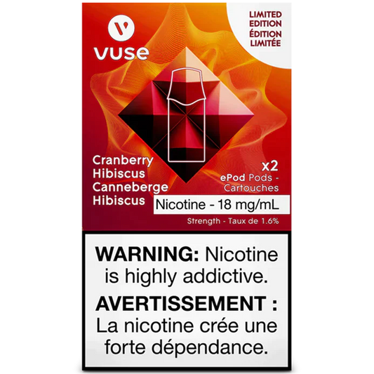 Vuse epod cranberry hibiscus 18mg/mL ×2